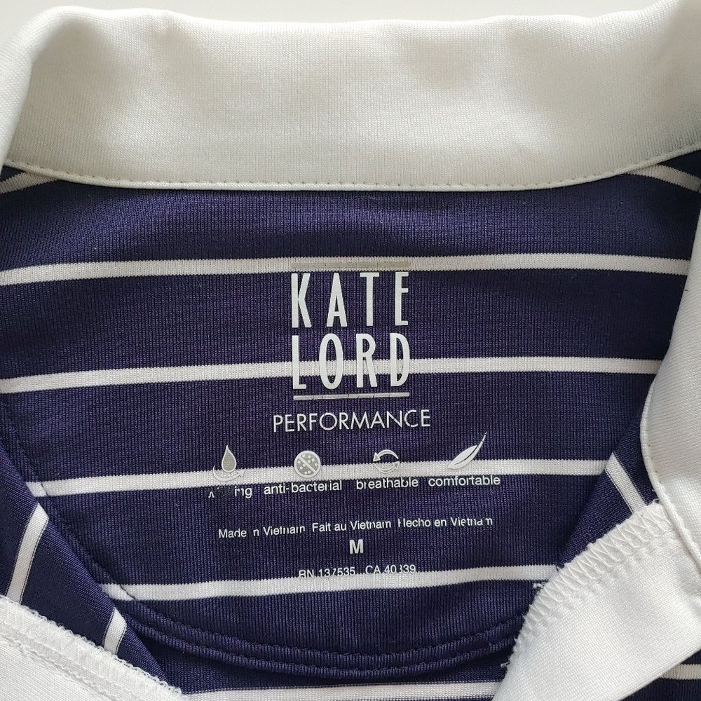 Kate Lord Performance Purple Striped Golf Shirt MEDIUM Breathable Short Sleeve - Picture 3 of 7